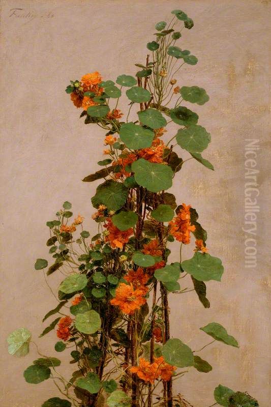 Nasturtiums Oil Painting by Henri Fantin-Latour