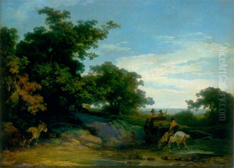 Landscape with Travellers Oil Painting by Philip James de Loutherbourg