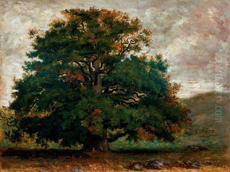 A Tree in Fontainebleau Forest Oil Painting by Theodore Rousseau