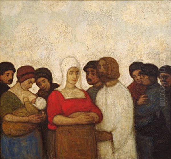 Christus en de overspelige vrouw Oil Painting by Jakob Smits
