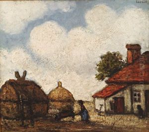 Vrouw met kruiwagen