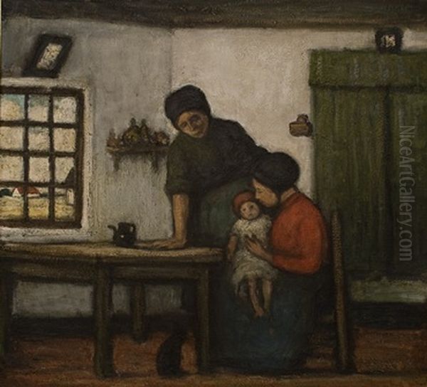 Het zieke kind Oil Painting by Jakob Smits