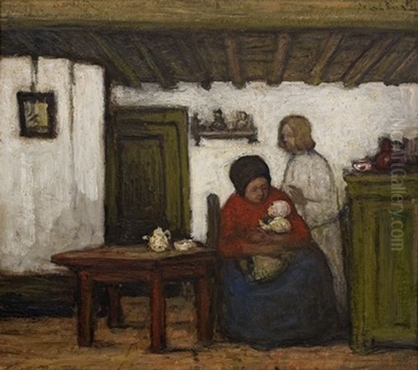 Kempisch Interieur Oil Painting by Jakob Smits