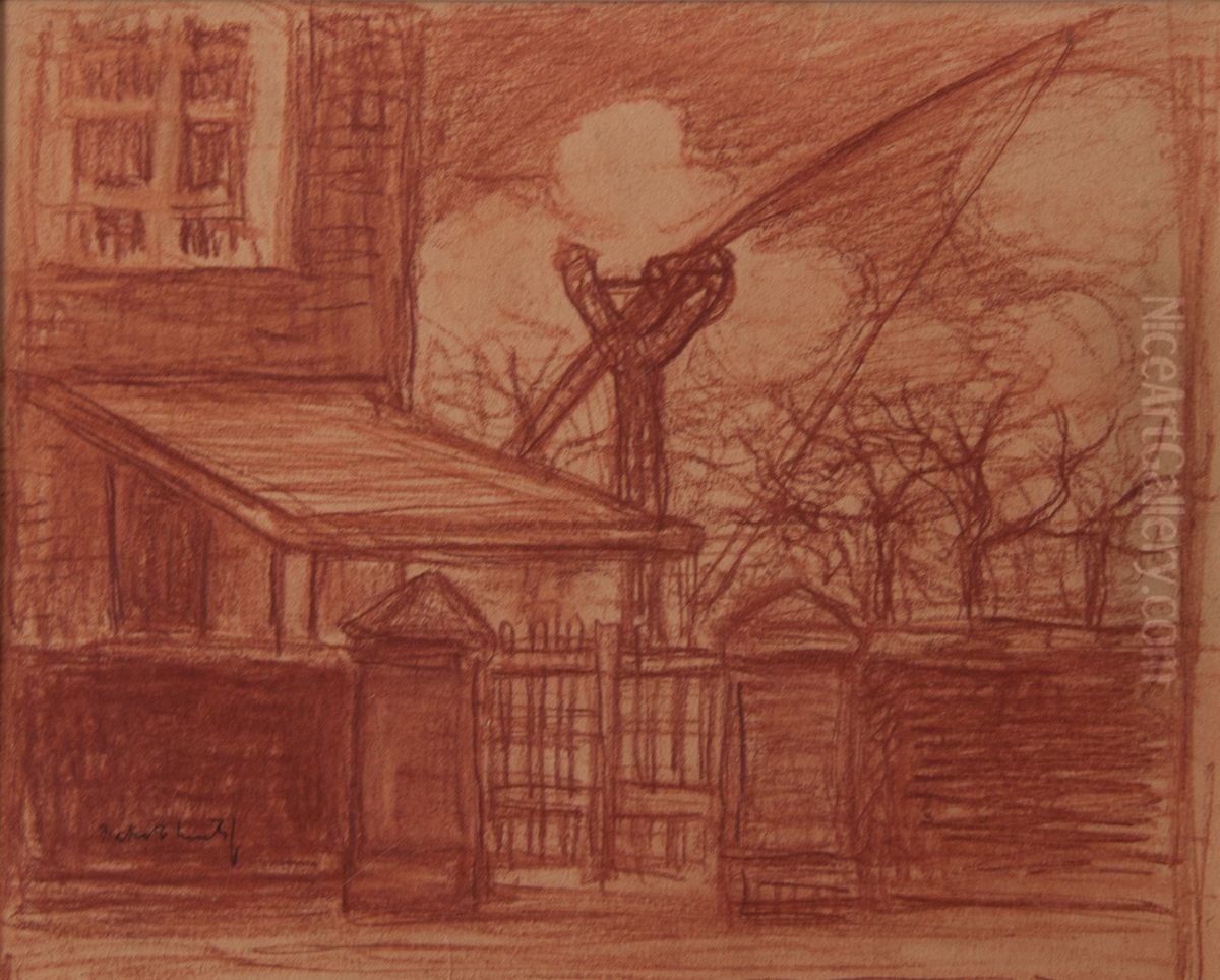 Het tuinhek Oil Painting by Jakob Smits