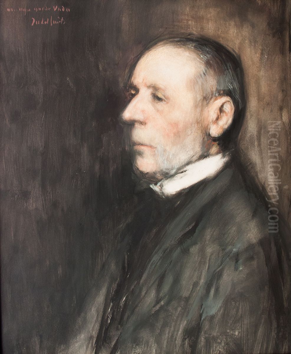 Portret van vader Smits Oil Painting by Jakob Smits