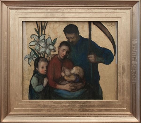 De heilige familie Oil Painting by Jakob Smits
