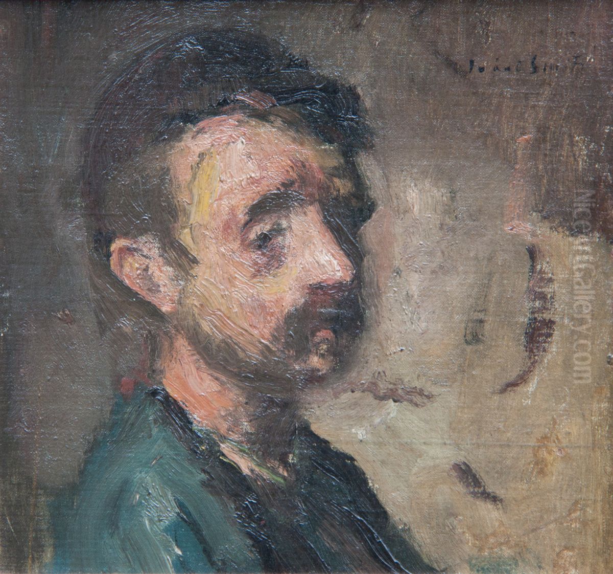 Portret van boer (Gust Caers) Oil Painting by Jakob Smits