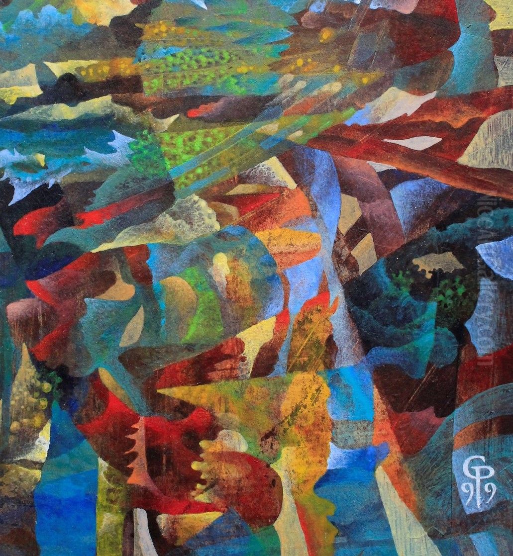 Der Nationalismus sprengt die Natur Oil Painting by Gerhard Preuss