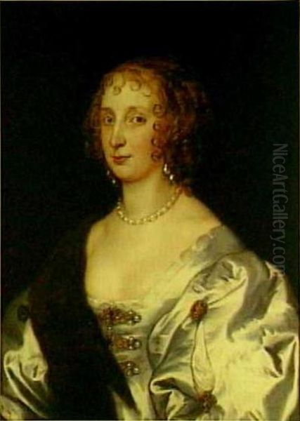 Portrait of Elizabeth Stuart, Countess of Arundel  (?-1673) Oil Painting by Sir Anthony Van Dyck