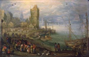 Fish market near a harbor