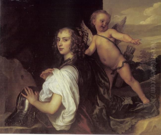 Portrait of Margaret Lemon (?-?) as Erminia Oil Painting by Sir Anthony Van Dyck