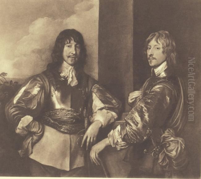 Double-portrait of Mountjoy Blount, 1st Earl of Newport (?-1666) and George, Lord Goring (1608-1657) Oil Painting by Sir Anthony Van Dyck