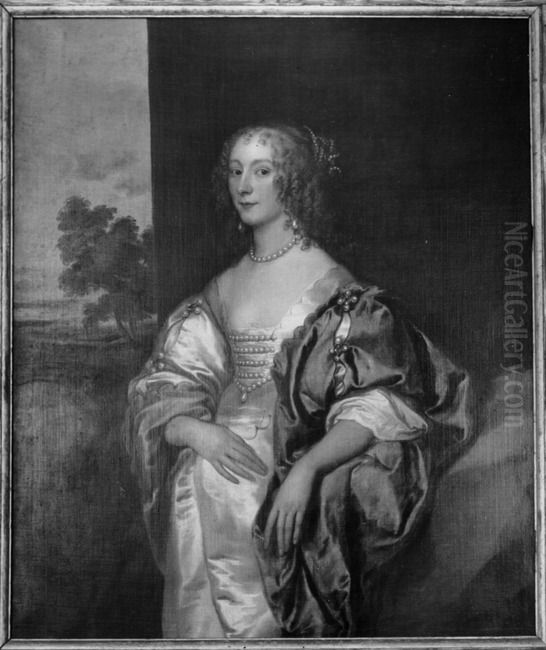 Portrait of Mary Blacknall (1616-1650), wife of Sir Ralph Verney Oil Painting by Sir Anthony Van Dyck