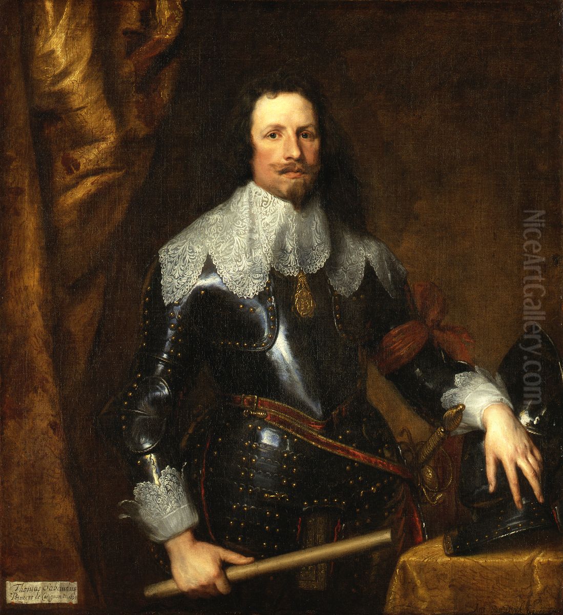 Thomas Francois de Carignan, Prinz von Savoyen (1596-1656) Oil Painting by Sir Anthony Van Dyck