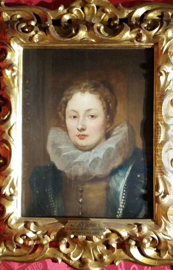 Portrait of a woman at bust length Oil Painting by Sir Anthony Van Dyck