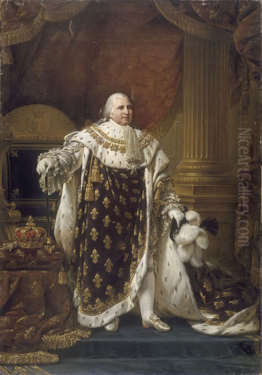 Portrait ofLouis XVIIIin his coronation robes Oil Painting by Antoine-Jean Gros