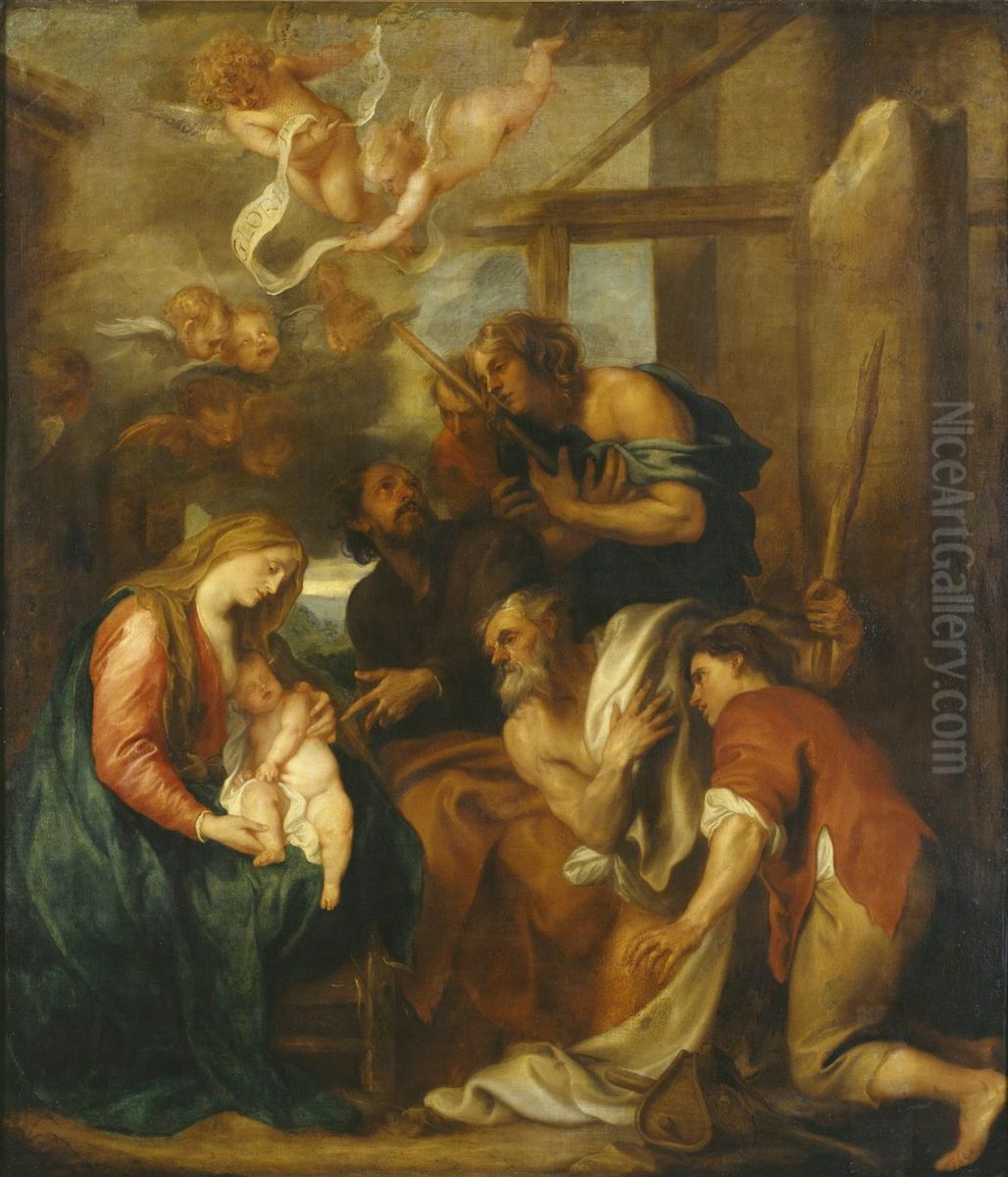 Adoration of the Shepherds Oil Painting by Sir Anthony Van Dyck