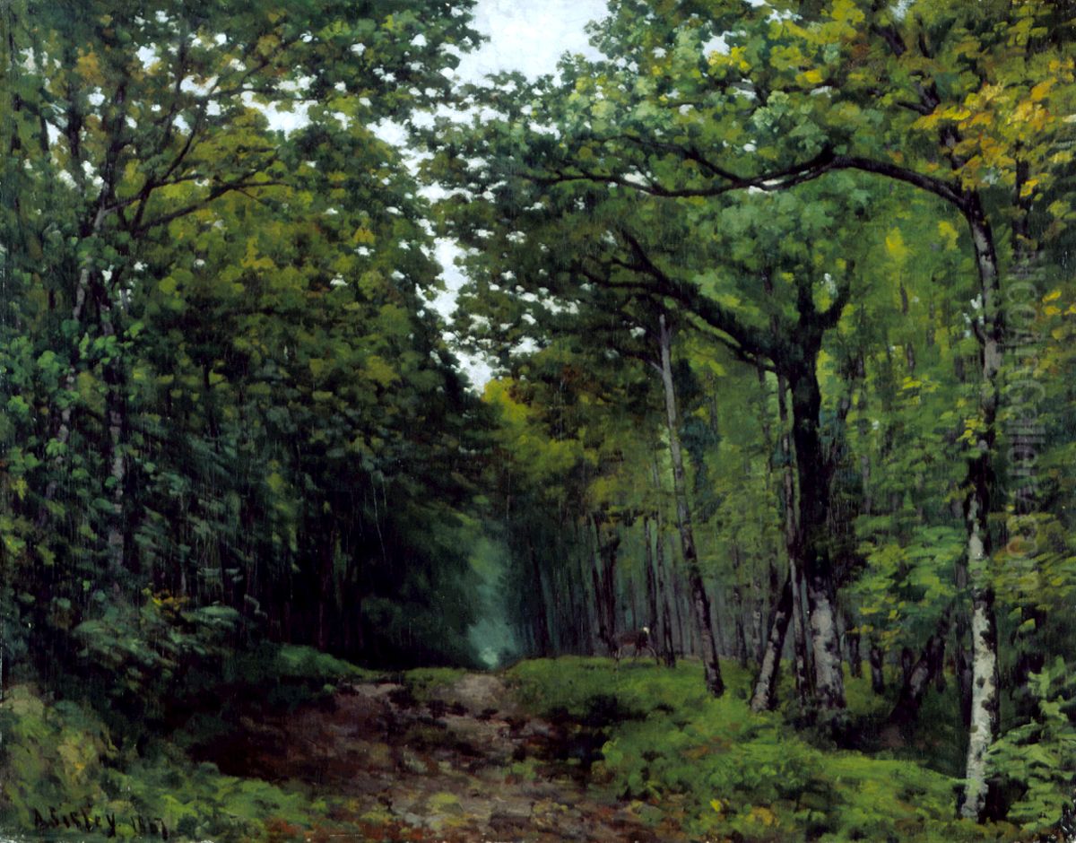 Allee de chataigniers pres de La Celle Saint-Cloud Oil Painting by Alfred Sisley