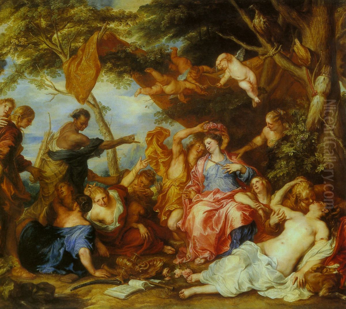 Amaryllis and Mirtillo Oil Painting by Sir Anthony Van Dyck