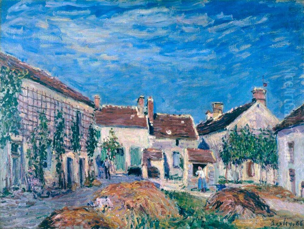 Une Cour aux Sablons Oil Painting by Alfred Sisley