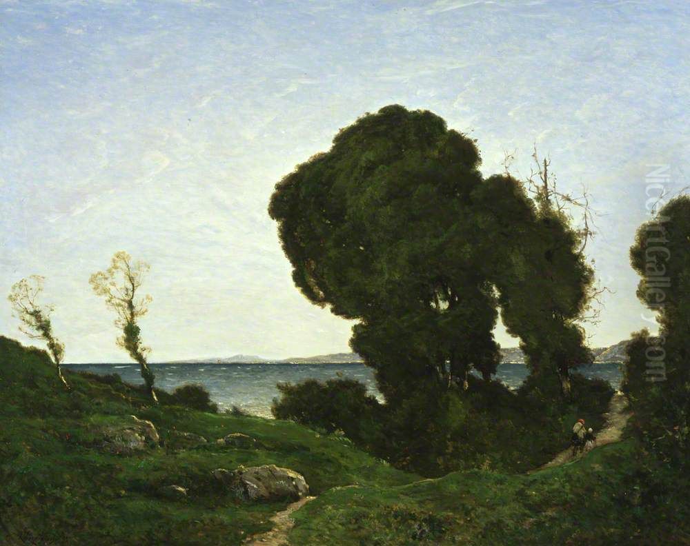 Sunshine On The Riviera by Henri Joseph Harpignies Oil Painting by Henri Harpignies