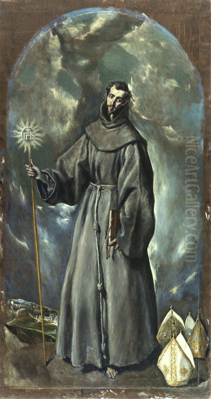 San Bernardino de Siena Oil Painting by El Greco