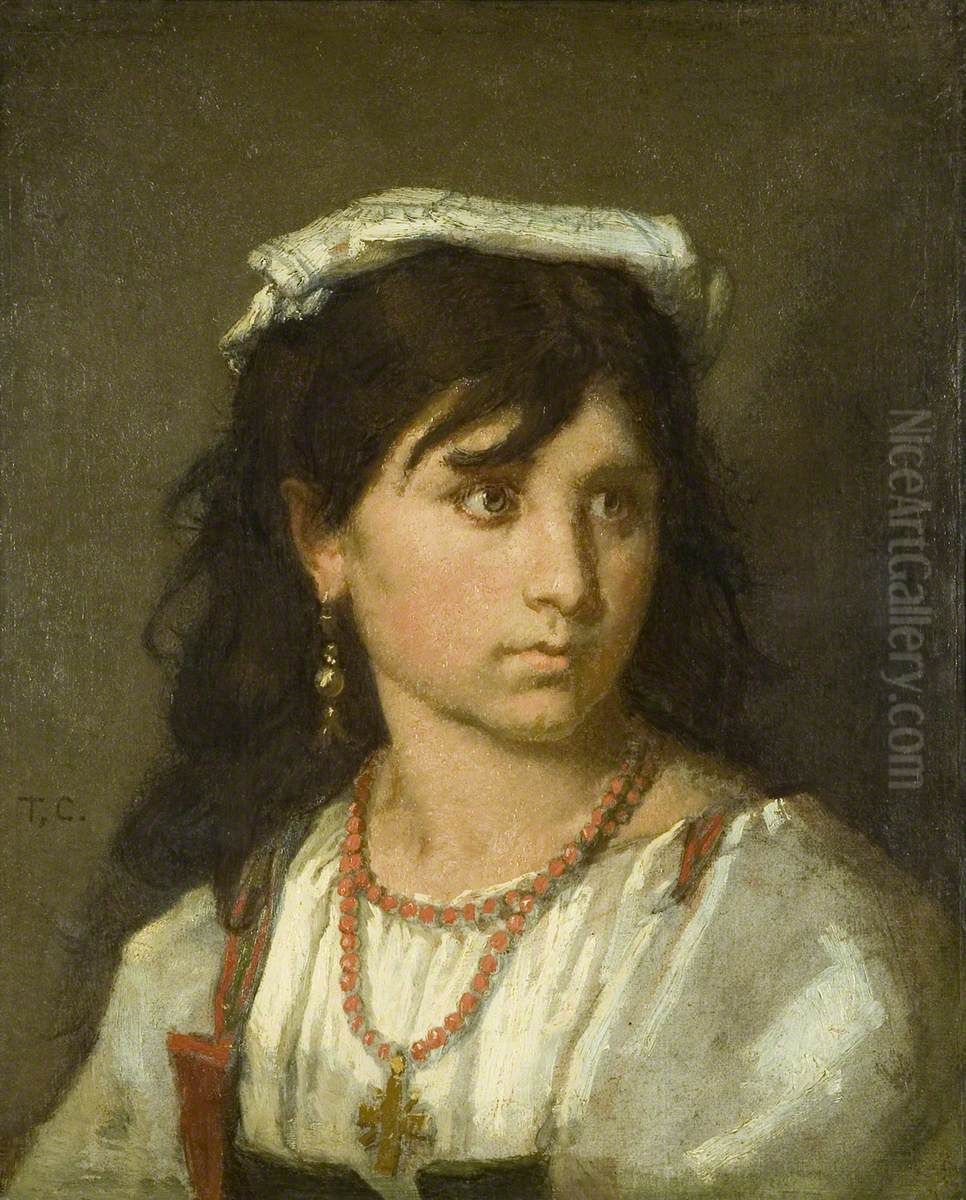 Young Italian Girl Oil Painting by Thomas Couture