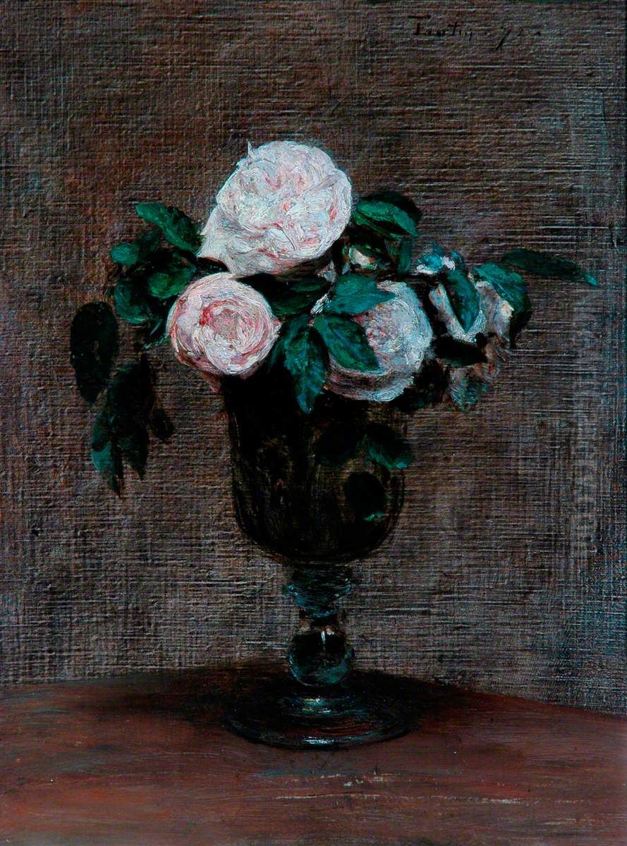 Study of Roses Oil Painting by Henri Fantin-Latour