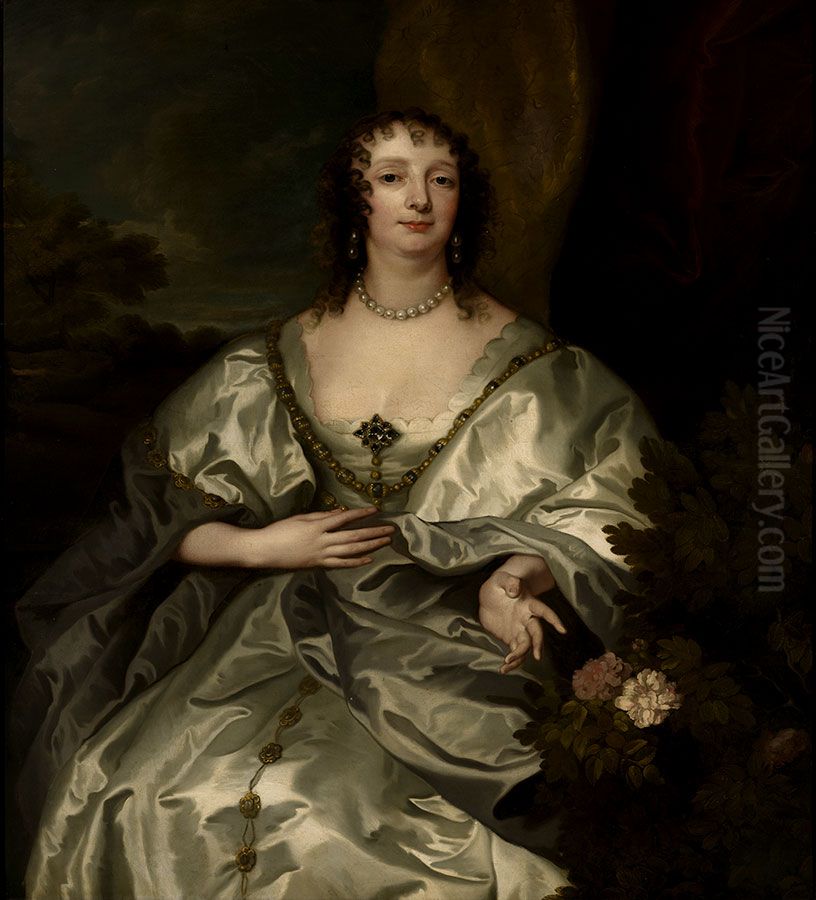 Portrait of Charlotte de la Tremoille, Lady Strange, later Countess of Derby (1599-1664) Oil Painting by Sir Anthony Van Dyck
