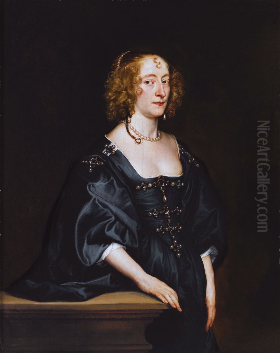 Portrait of Frances Devereux, Duchess of Somerset Oil Painting by Sir Anthony Van Dyck