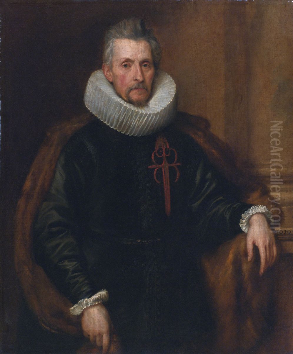 Portrait of Ferdinand van Boisschot, Lord of Saventhem  (1560-1649), as a knight of the Order of Santiago Oil Painting by Sir Anthony Van Dyck