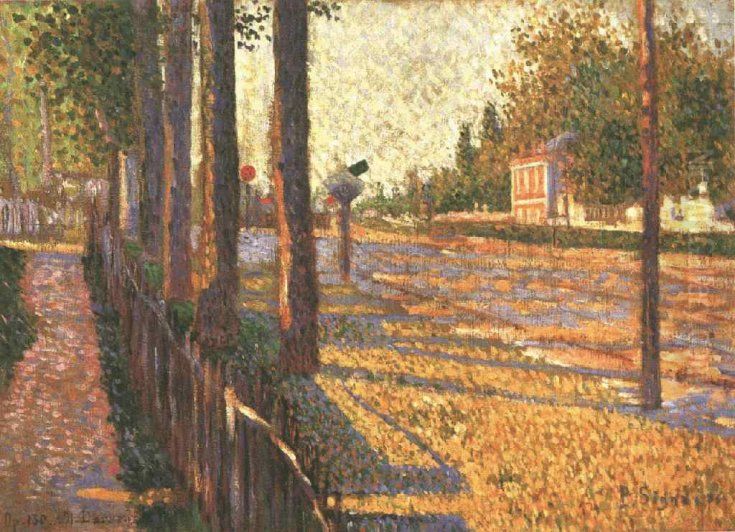La route Pontoise (L'embranchement de Bois-Colombes) Oil Painting by Paul Signac