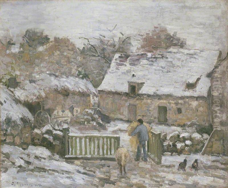 Snow Effect Oil Painting by Camille Pissarro