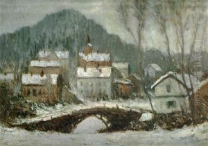 Sandvika Village in the Snow