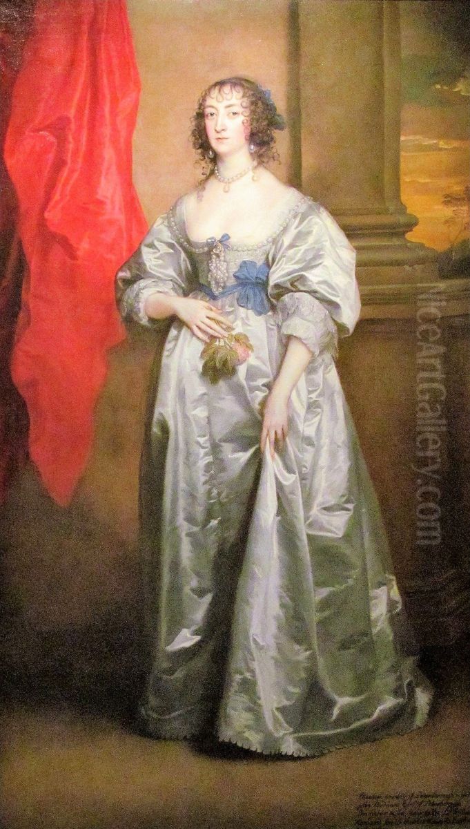 Portrait of Elizabeth Howard, 1st Countess of Peterborough Oil Painting by Sir Anthony Van Dyck