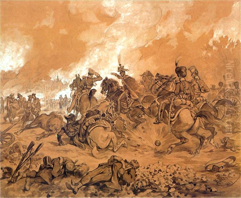 Battle of Raszyn. Oil Painting by Juliusz Kossak