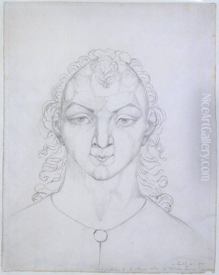 The Man Who Taught Blake Painting in his Dreams Oil Painting by William Blake