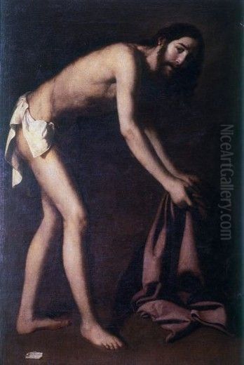 Chrystus podnoszacy swoje szaty Oil Painting by Francisco De Zurbaran
