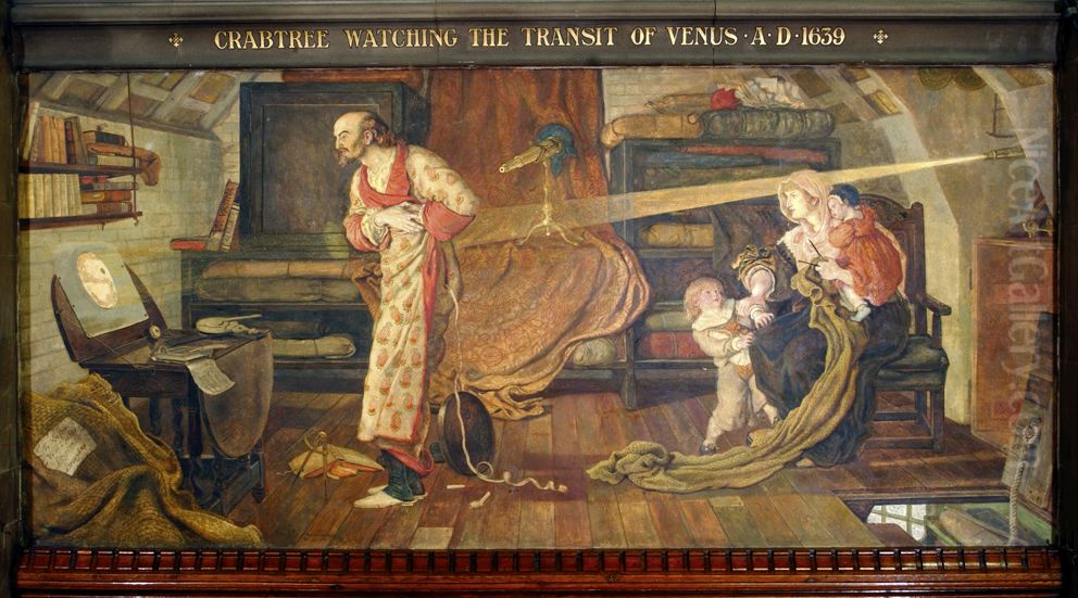 Crabtree watching the Transit of Venus A.D. 1639 Oil Painting by Ford Madox Brown