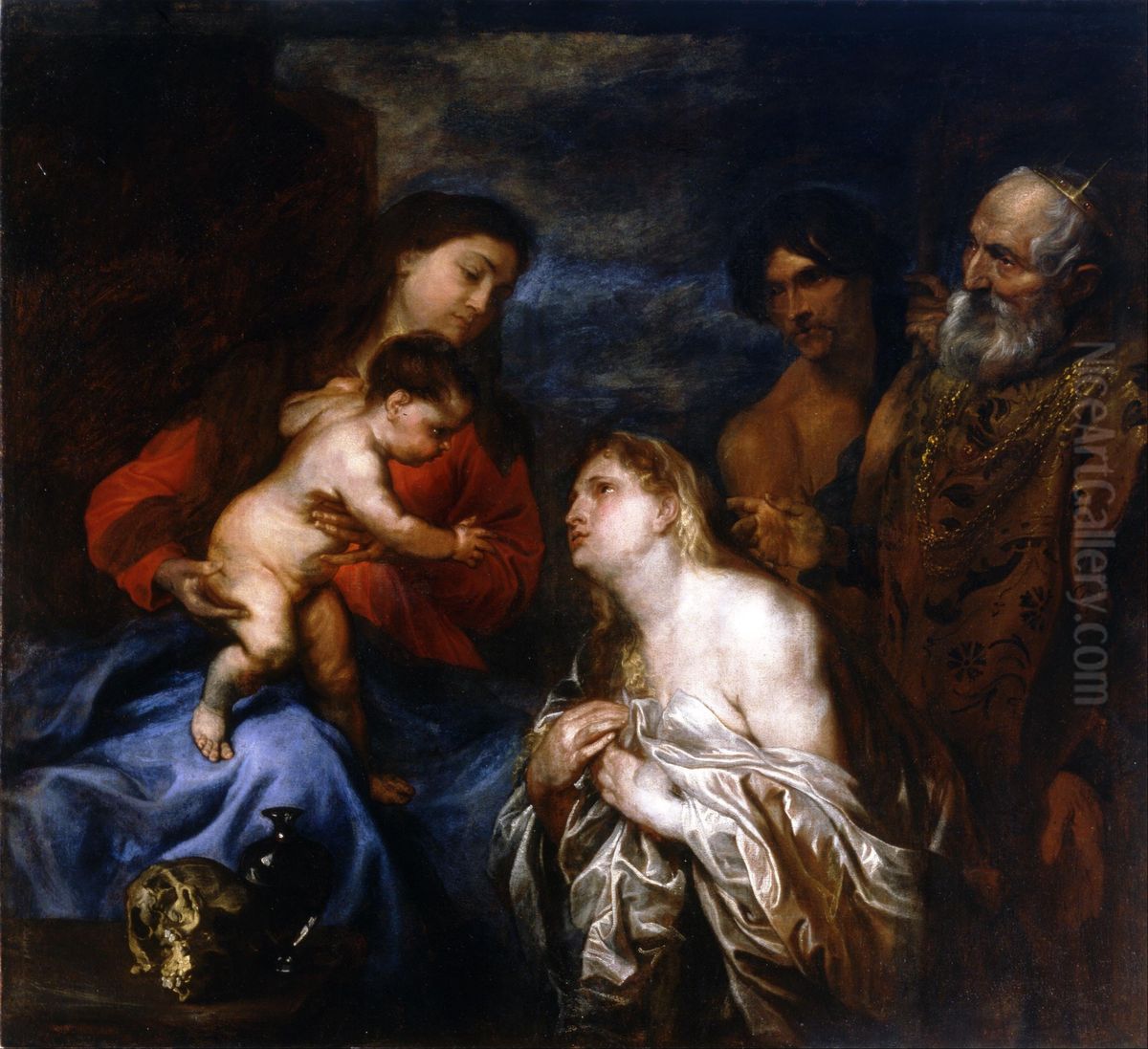 La Virgen y el Nino con los pecadores arrepentidos Oil Painting by Sir Anthony Van Dyck