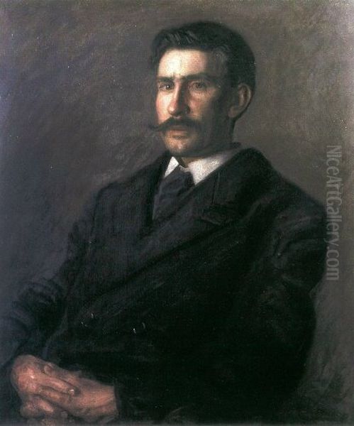 Portrait of Edward W. Redfield Oil Painting by Thomas Cowperthwait Eakins