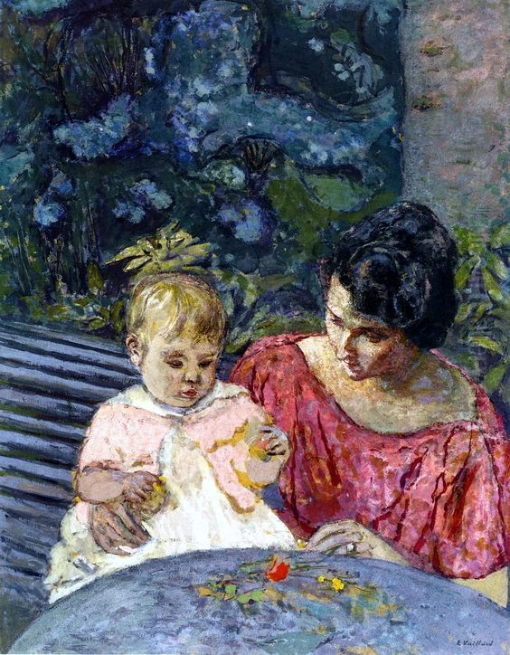 Madeleine Descorps et son fils Bernard Oil Painting by Jean-Edouard Vuillard