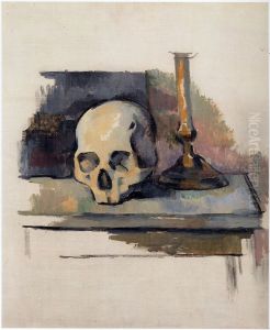 Stillleben mit Totenkopf und Leuchter