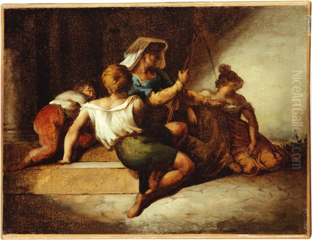 Die arme Familie Oil Painting by Theodore Gericault