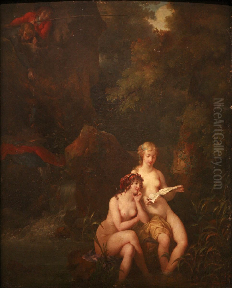 Les Espiegles Oil Painting by Jean-Frederic Schall