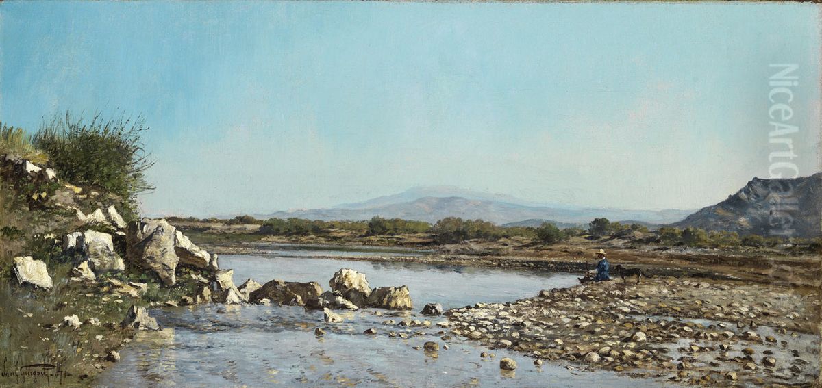 Am Ufer der Durance Oil Painting by Paul Guigou