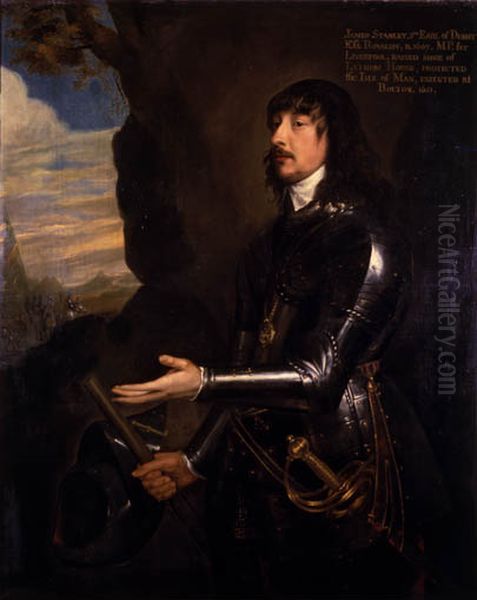 Portrait ofJames Stanley, 7th Earl of Derby(1607-1651) Oil Painting by Sir Anthony Van Dyck