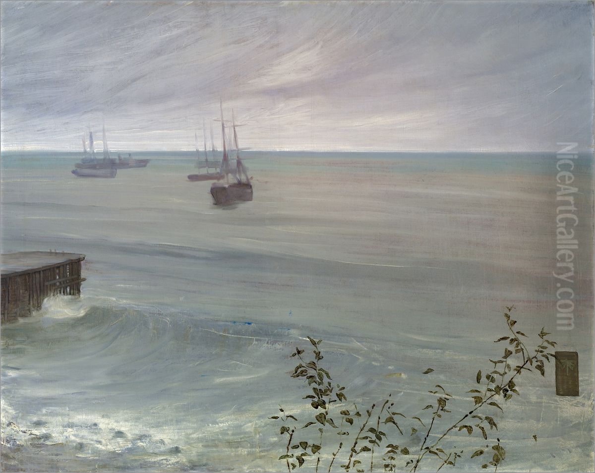 Symphony in Grey and Green The Ocean Oil Painting by James McNeill Whistler