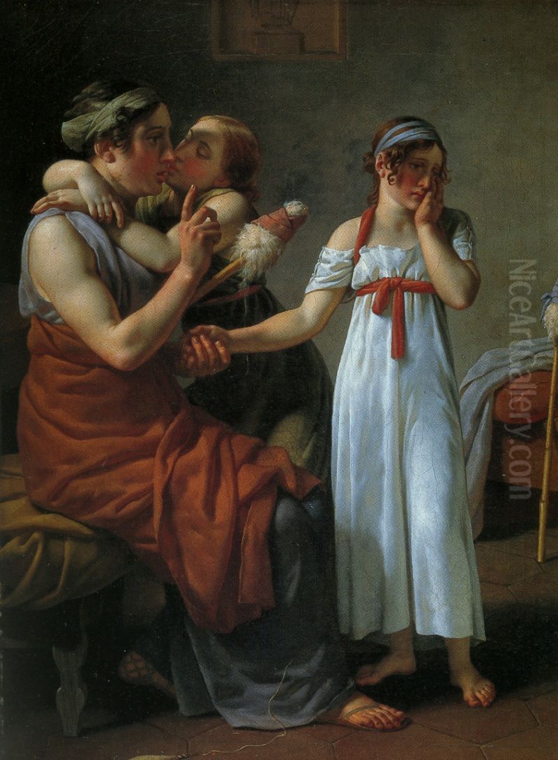 The good Mother Oil Painting by Christoffer Wilhelm Eckersberg