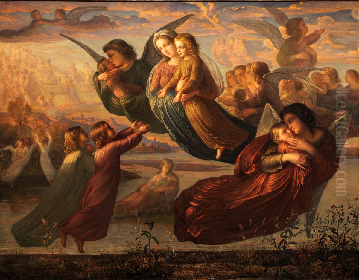 Poem of the Soul - Memories of the sky Oil Painting by Louis Janmot